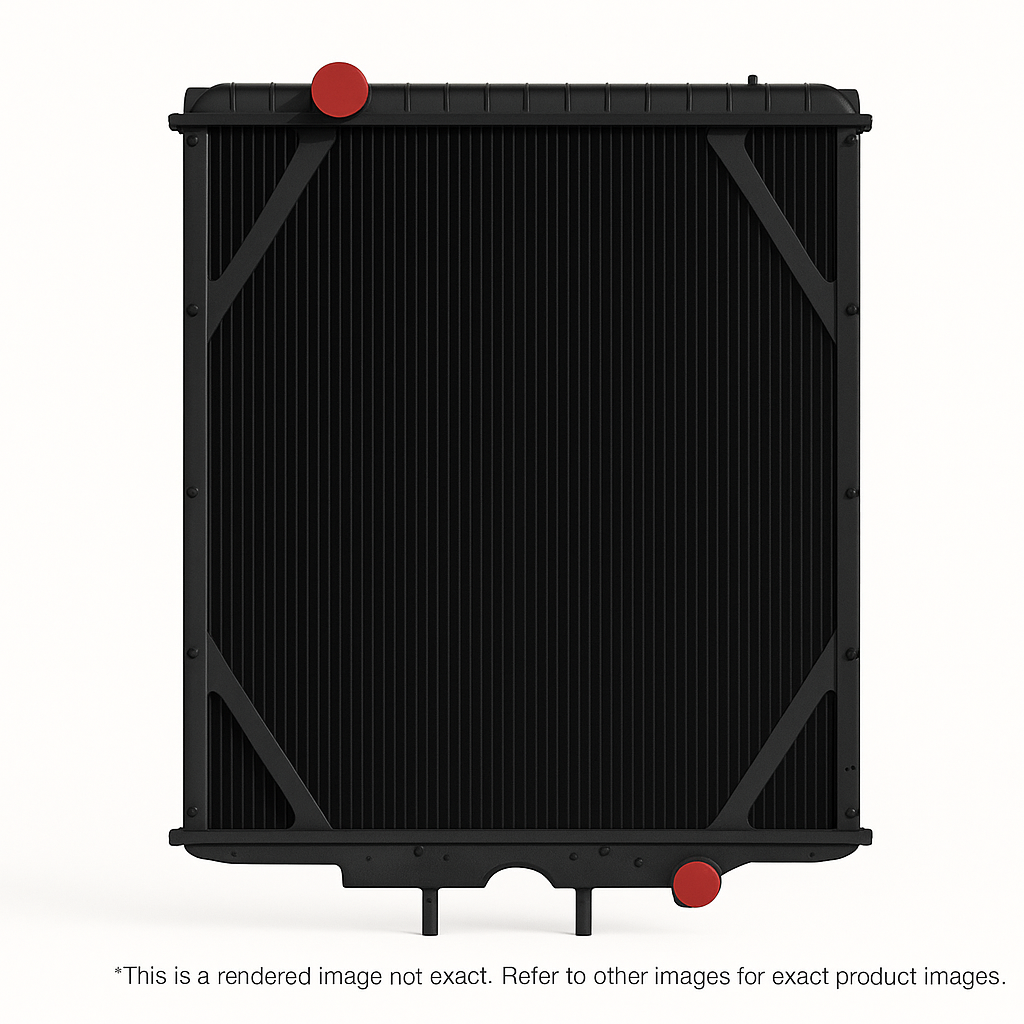 Peterbilt 379 Radiator (1991–2007) – 4-Row Copper Brass with Steel Tan