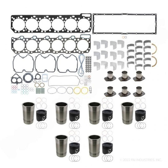Caterpillar C15 Twin to Single Turbo Conversion Inframe Kit (C15107-010) with 16:1 low-compression pistons by PAI. Fits MXS engines. In stock, no core charge, ready to ship.