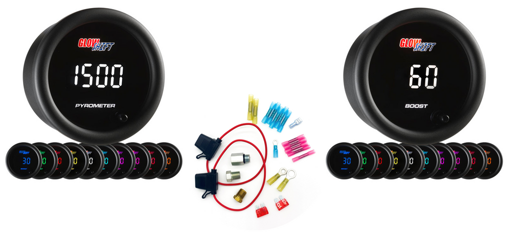 Pyrometer & Boost Gauge Kit 10 Color Digital