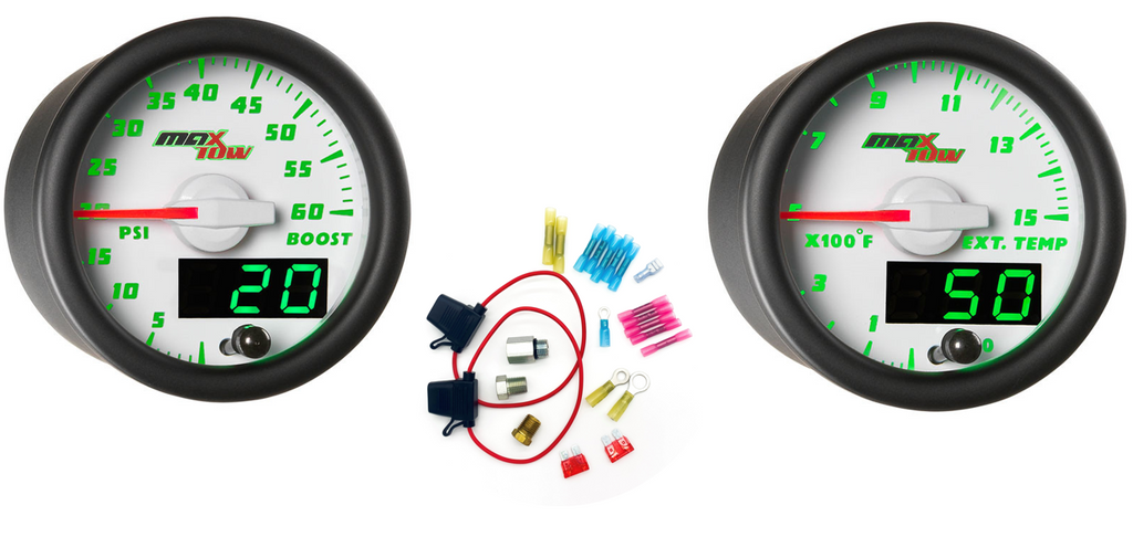 Pyrometer & Boost Gauge Kit White/Green