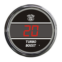 Boost Gauge 100 PSI Red Chrome Teltek