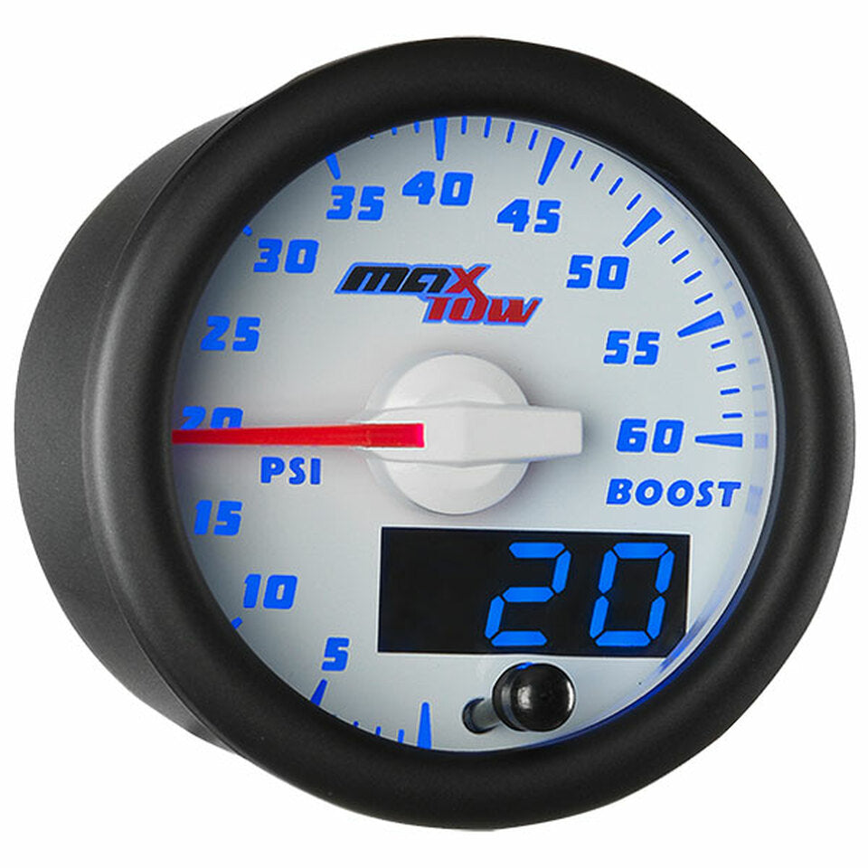 Boost Gauge 60 PSI White/Blue