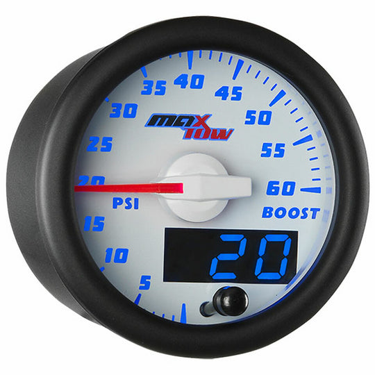 Boost Gauge 60 PSI White/Blue - Texas Truck Market