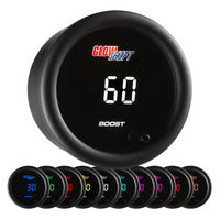 Boost Gauge 60 PSI Black 10 Color Digital