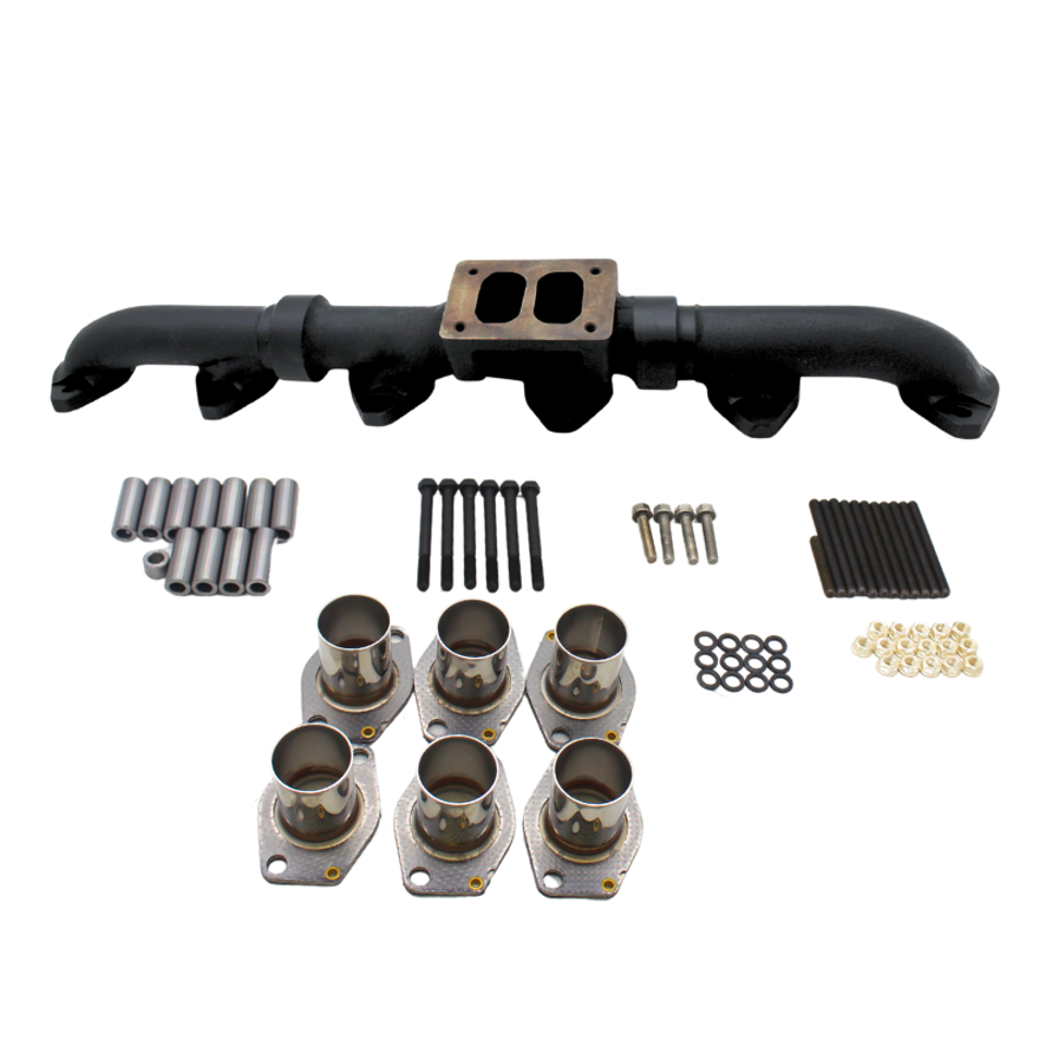 Caterpillar 3406E/C15/C16 Black Ceramic Coated Exhaust Manifold Mid Mount Kit | 1469445 | Texas Power