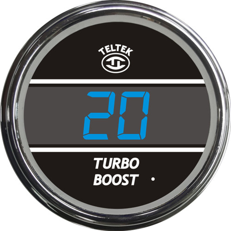 Boost Gauge 100 PSI Blue Chrome Teltek