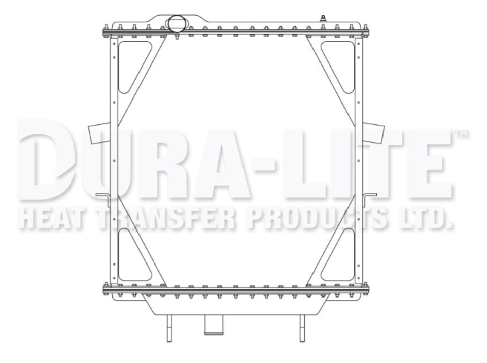 4-Row Copper-Brass Radiator with Frame for Peterbilt 387 (2005–2009) – Driver-Side Outlet  | Dura-Lite