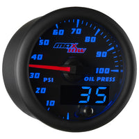 Oil Pressure Gauge Black/Blue