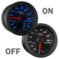 Oil Pressure Gauge Black/Blue