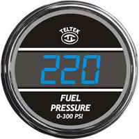 Fuel Pressure Gauge 0-300 Blue Chrome Teltek