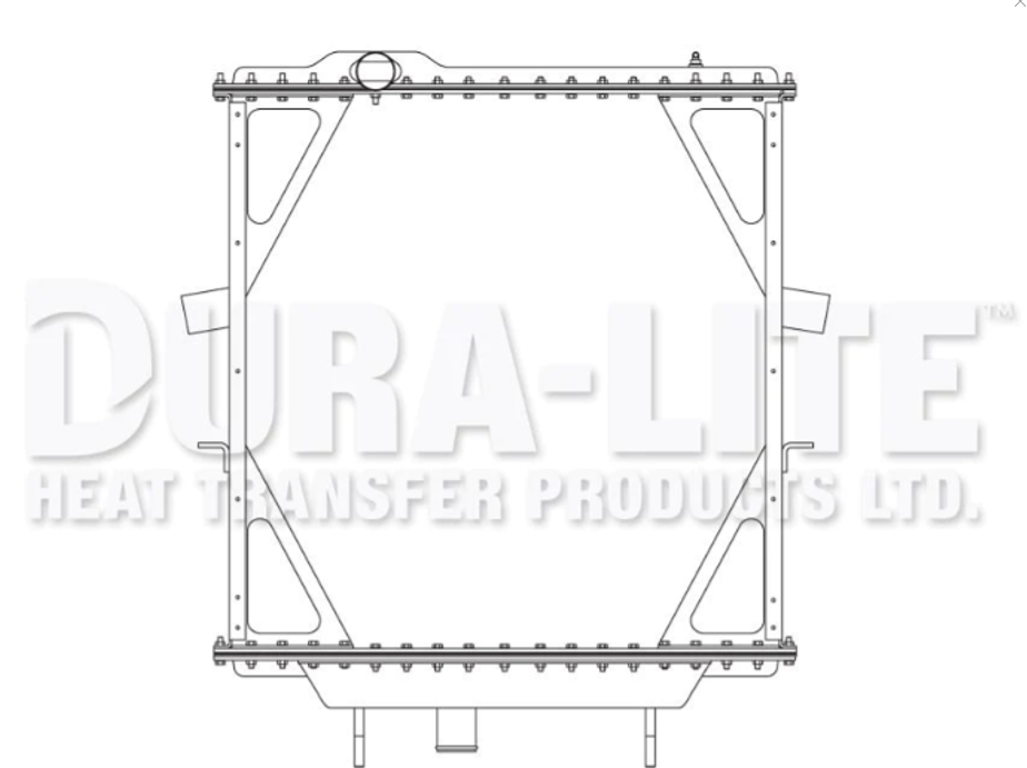 4-Row Copper-Brass Radiator with Frame for Peterbilt 387 (2005–2009) – Driver-Side Outlet  | Dura-Lite