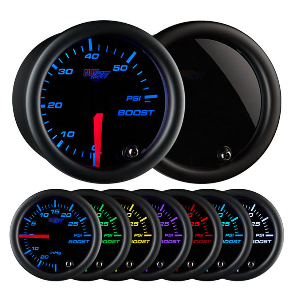 Boost Gauge 60 PSI Black 7 Colors