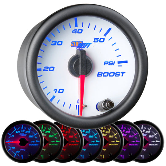 Boost Gauge 60 PSI White 7 Color - Texas Truck Market