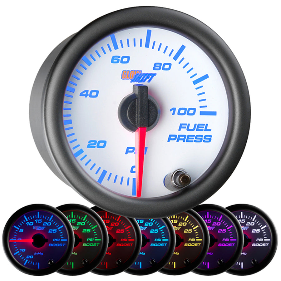 Fuel Pressure Gauge White 7 Colors