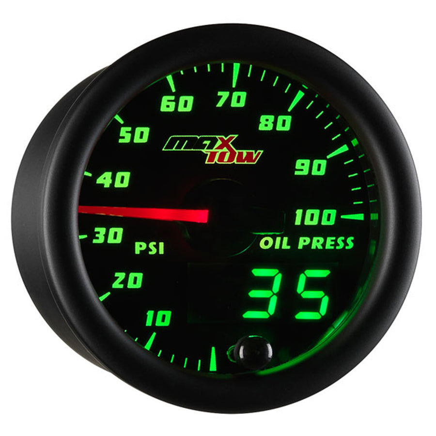 Oil Pressure Gauge Black/Green