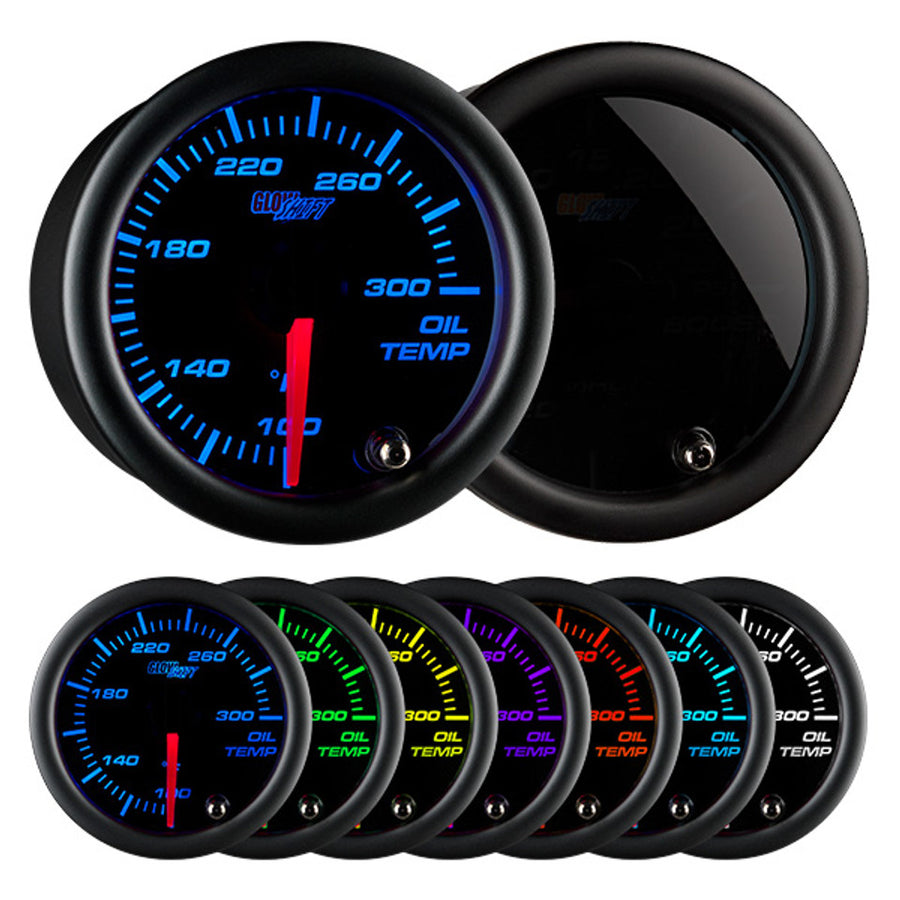 Oil Temp Gauge Black 7 Colors