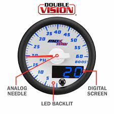 Boost Gauge 60 PSI White/Blue