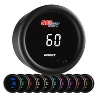 Boost Gauge 60 PSI Black 10 Color Digital